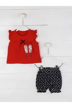 

Red Summer Girl Baby Shorts Suit