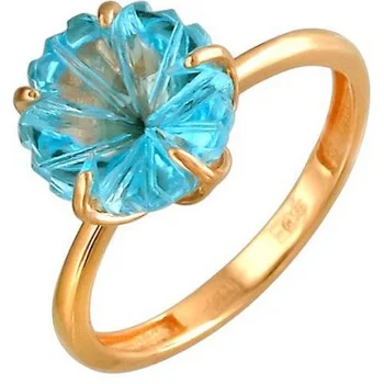 

Esthete ring with 1 Topaz in red gold