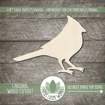 

Wood Cardinal Cutout, Blank Wood Craft Embellishments, Wooden Cardinal Shape, Wood Bird Cutouts