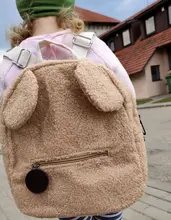 Mini mochila de hombro de felpa para mujer, morral pequeño de verano en forma de oso, bolsos simples para mujer, tendencia 2021