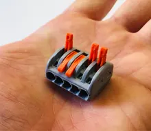 55 unids/lote 412, 413, 415, Conector de cable caja universal compacto bloque terminal de iluminación de conector de cable de 212, 214