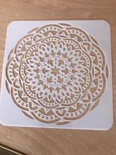 Plantilla para pintura libro de recortes colorear plantilla decorativa para álbum en relieve, Mandala redondo, geometría, manualidades, 15x15cm, paquete de 9 unidades