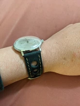 Correa de cuero genuino para reloj, tres agujeros blanda transpirable con correa de reloj, hebilla de cuero de vaca, 20mm, 22mm, Vintage, marrón