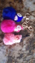Llaveros de muñeca de juguete para mujer, llaveros de peluche de piel sintética con pompón esponjoso, para dormir