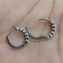 Pendientes de aro de circonia cúbica para mujer, de Plata de Ley 925 de 6mm/8mm, aretes redondos pequeños de oro/oro rosa/plata, joyería de moda
