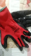 Guantes de trabajo GMG CE EN388, protección de seguridad de nitrilo suave, color rojo y negro, a prueba de aceite, mecánicos, 6 pares, gran oferta