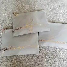 Персонализировать Любое Имя Монограмма Макияж косметичка-рукописный шрифт пользовательское имя косметичка-лучший друг подарок, подарки подружки невесты