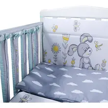 Комплект в кроватку Эдельвейс "Лето", 6 предметов, бортик-фенсы, зеленый