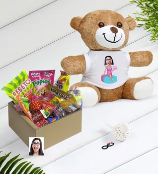 

Personalized Women 'S Birthday Caricature Of Nostalgic Lezzetler Plush Teddy Bear Gift Seti-2
