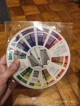 Pigmento de uñas para tatuaje profesional, rueda de 12 colores, tarjeta de papel, diseño de tres niveles, guía mixta, redondo, gira el círculo Central