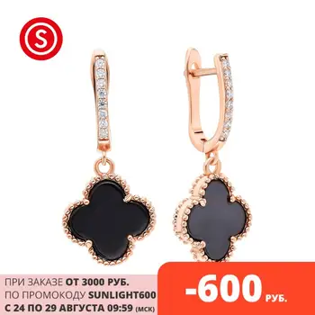 

Silver earrings with ceramics and cubic zirconia sunlight sample 925 test