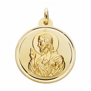 

Medal 18k Gold Heart of Jesus 28mm. Bezel lisa [AA2518GR] -Customizable-RECORDING INCLUDED IN THE PRICE