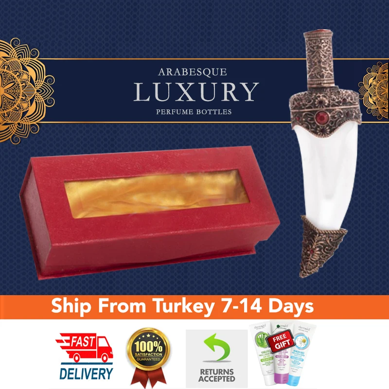 

Musk Attar Glass Bottle Oriental Dagger Perfume Refillable Empty Luxurious All Sizes Fast Ship from Turkey