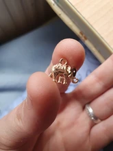 20 Uds 12*13 * mm tres Color de Metal de aleación de Zinc pequeño colgante de elefantes en forma de joyería Colgante Animal encantos madera