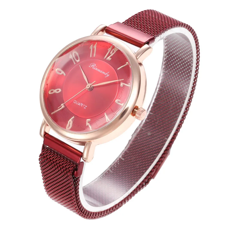 WJ-8569 минималистичные женские часы с цифрами, кварцевые наручные часы с ремешком из нержавеющей стали, простые женские часы
