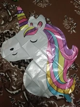 Unicorn Party Balloon Number Globos Rainbow Birthday-Party-Decorations Gradient Kids