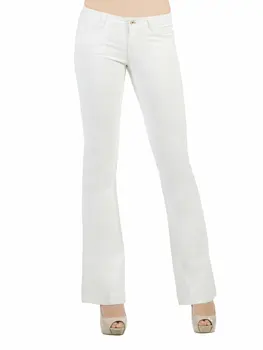 

Colins Woman Slim Fit Off White Pants Low Rise Super Flare