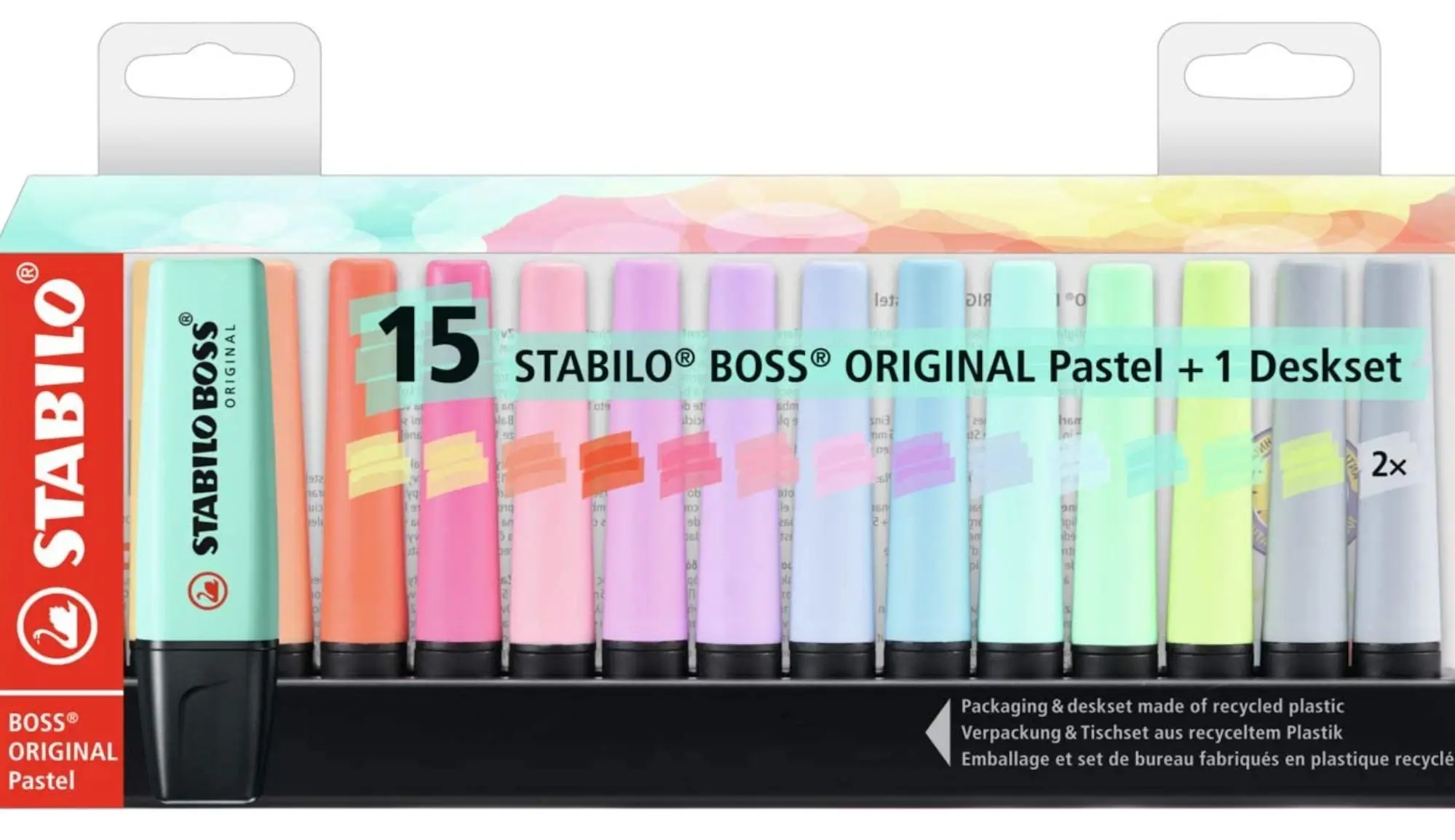 Pack subrayadores Stabilo Colores Pastel 4 unidades (coral, rosa cerezo,  azul nublado, lima)