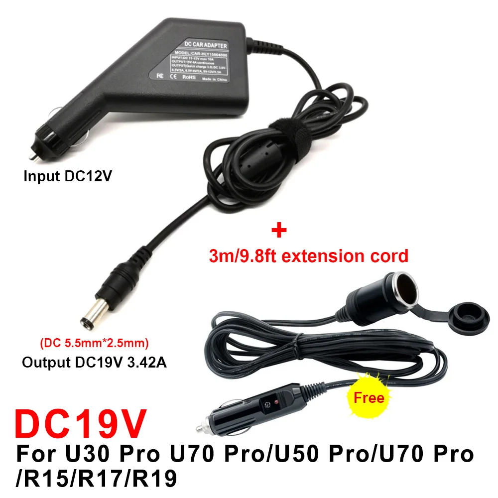 thumbnail image 1 of Adaptador de corriente para automóvil BYINTEK de 12 V, 15 V y 19 V para proyector, 19 V para U30, U70, R15, R19, U50, 12 V para P19, P20, 15 V para P30, 1 of 4