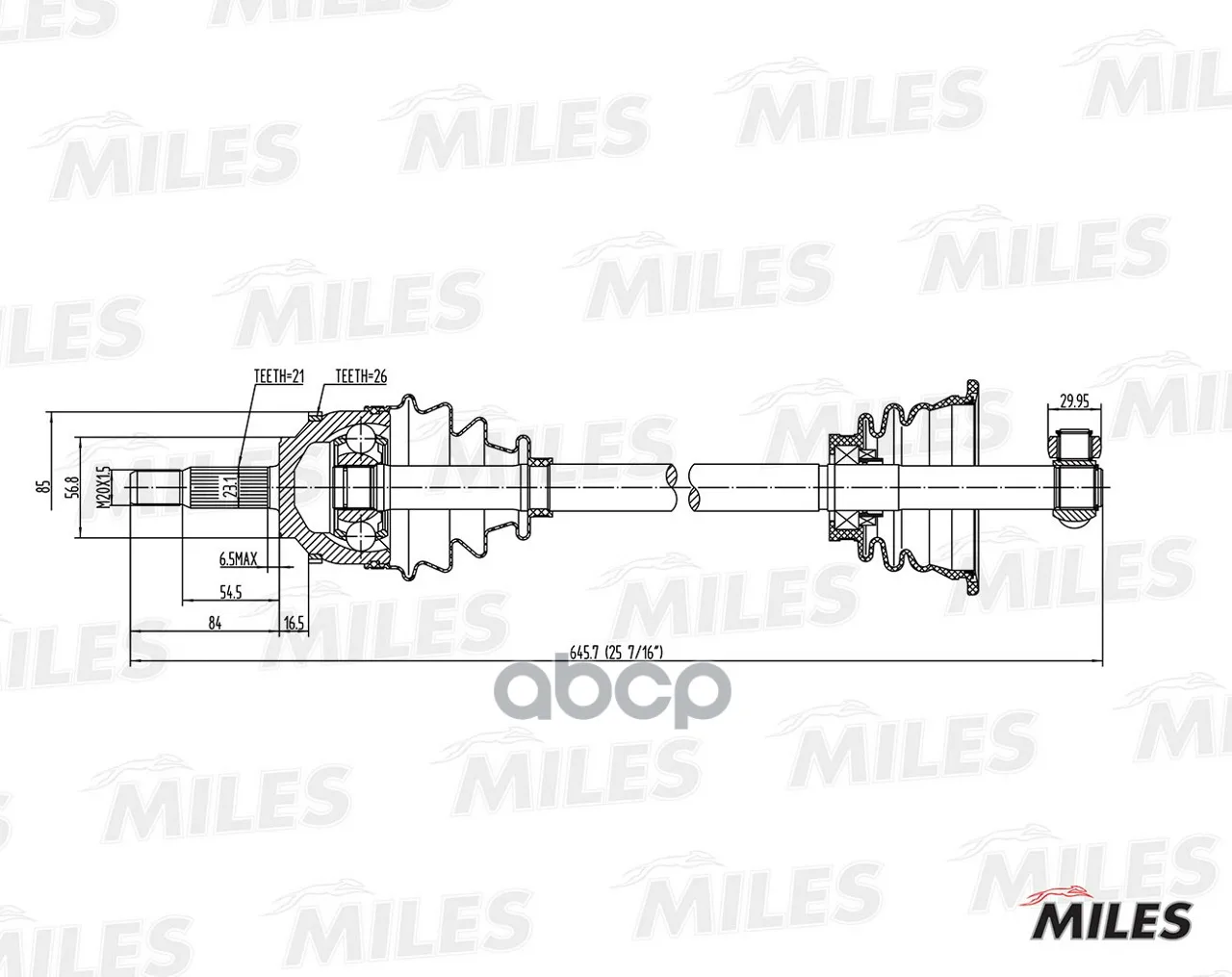 Привод В Сборе Renault Megane I 1.4-2.0 96-03 Лев. Abs Jb1/3/Jc5 Miles Gc01115 Miles арт. GC01115
