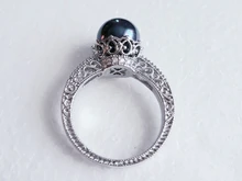 Huitan romántico anillos de perlas simuladas para las mujeres de lujo aniversario de boda accesorios anillos de compromiso para venta al por mayor