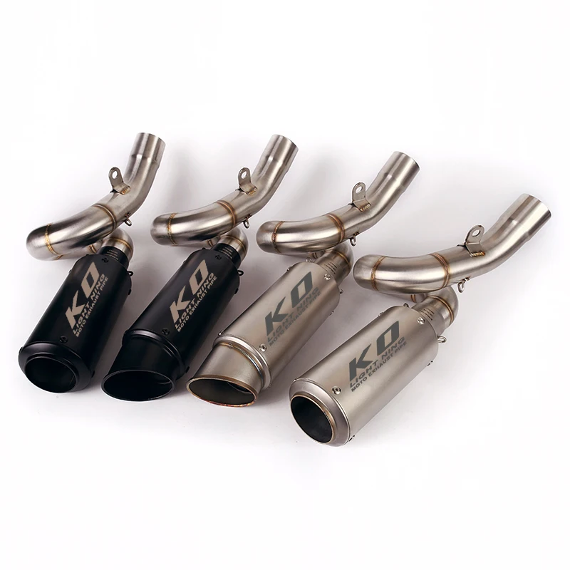 

Exhaust Set for Kawasaki ZX6R ZX636 Ninja 2009-2020 Motorcycle Exhaust Pipe Middle Link Pipe Slip On 51mm Muffler Escape Steel