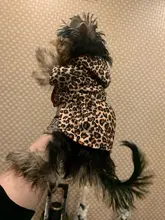 Abrigo con tutú y estampado de leopardo para perros y cachorros ropa de invierno con capucha, chaqueta reversible para perros pequeños
