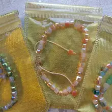 Pulsera con cuentas de cristal para mujer, longitud ajustable, 1 Uds., joyería hecha a mano