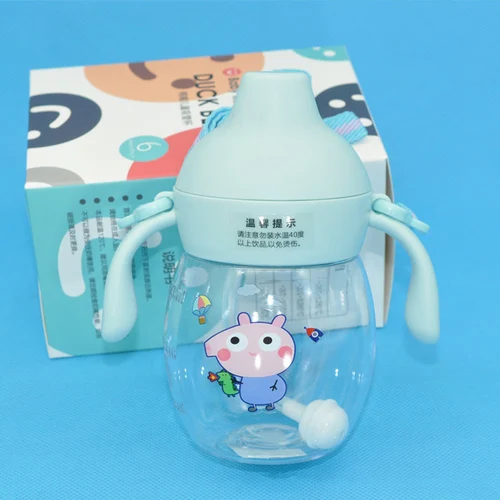 밀짚 아이들과 함께 250ml 아기 먹이 컵 먹는 병을 배우십시오 빨대를 가진 아이 훈련 컵 6