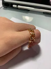 Anillo con forma de cadena chapado en oro, 7mm de ancho, Vintage, gótico, grueso, Midi, joyas antiguas, accesorio
