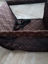 Bolsa de viaje para mascotas, accesorio para el asiento del coche, grosor doble, plegable, de malla, con alfombra impermeable, manta de seguridad, formato de bolsa transportable, para perros