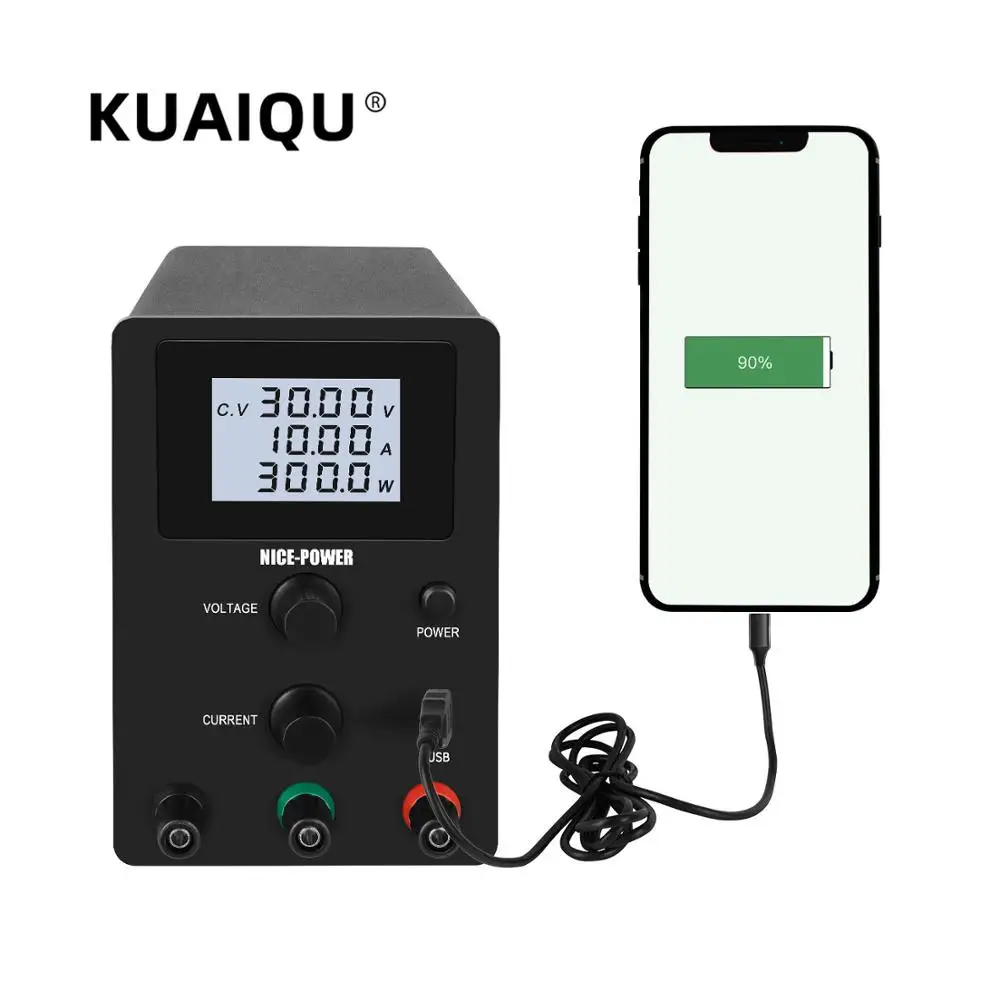 KUAIQU 30V 10A Регулируемый Переключение DC Питание светодиодный Дисплей регулируемый