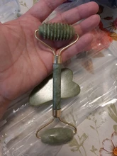 Rodillo de piedra de Jade Natural para masaje Facial, masajeador de gua sha, rascador, herramientas adelgazantes de belleza, relajación de la piel