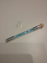 Cabezal de esponja Dual, sello de silicona gradiente, cepillo de pluma para uñas, mango de polvo brillante para esmalte de Gel de uñas, estampado floreado, SA944, 1 Uds.