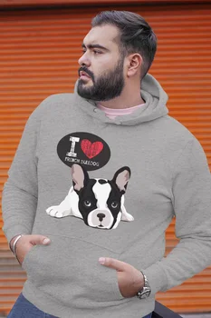 

Angemiel Wear Bulldog Gray Men 'S Hooded Sweatshirt