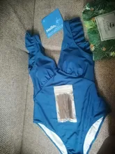 One-Piece Swimsuit Bathing-Suits Ruched Monokini CUPSHE Teal Ruffle Girl Green Beach