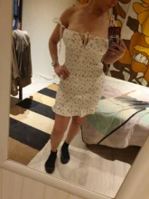 Bodycon Dresses Shirred Spaghetti-Straps Newasia Pleated-Ruched Floral White Sexy Women