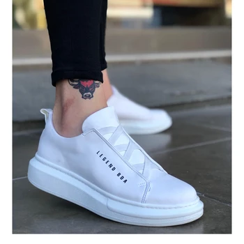 

BA0134 BOA High Thick the Bottom of Cross Band White Men 'S Shoes. Shoe, boot, sneaker, sandalwood, van, chaussure, air, money, flip