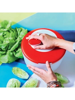 

Modern Salatacı Red Salad making tool salad spinner vegetables dryer salad bowl vegetables mixer Salata tools help