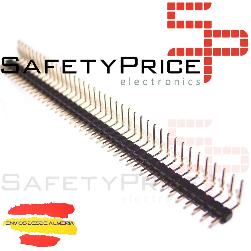 5x Strip 40 Pins Male 2,54 mm Offset 90º Pin Header Row Arduino Electronics 