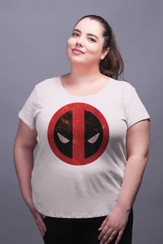 

Angemiel Wear Death Pool White Women Cotton Large Size T-Shirt