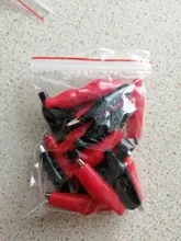 20 Pcs 28MM Black Red Soft Plastic Coated Testing Probe Mini Alligator Test Clips