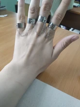 Cadena de eslabones estilo Hip Hop Punk para hombre y mujer, múltiples anillos abiertos para dedo, fiesta, concierto, ceremonia, regalo de joyería, venta al por mayor