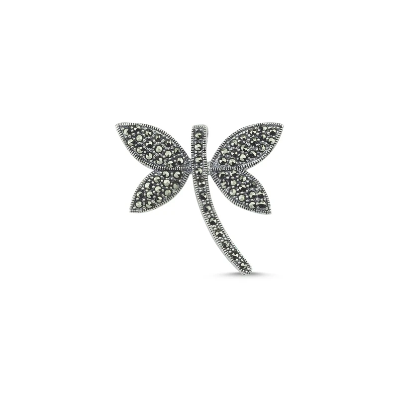 

Silver 925 Sterling Marcasite Stone Dragonfly Brooch