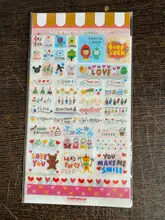 6 unidades/juego Kawaii, libro planificador de mercado de dibujo bonito, diario, decorar pegatinas de papelería, álbum de recortes transparente de PVC