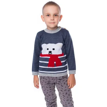 

Children's jumper gray for boys winter autumn Umka with long sleeves with buttons warm