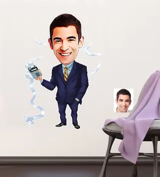 

Personalized Mr Accountant Caricature Of Wall Sticker (50x70cm) Customized designs Souvenir Reliable quality