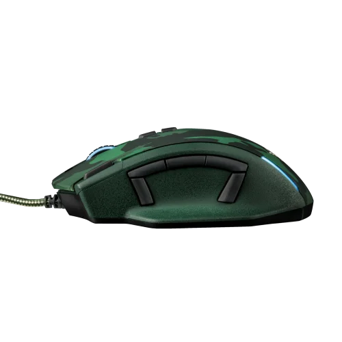 Игровая проводная мышь 20853 Trust GXT 155C до 4000 dpi 11 клавиш зеленый камуфляж