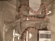 Pulsera elástica de cuarzo con piedra Natural para mujer, brazalete de color rosa en polvo, 2021