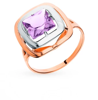 

Gold ring with amethyst sunlight sample 585